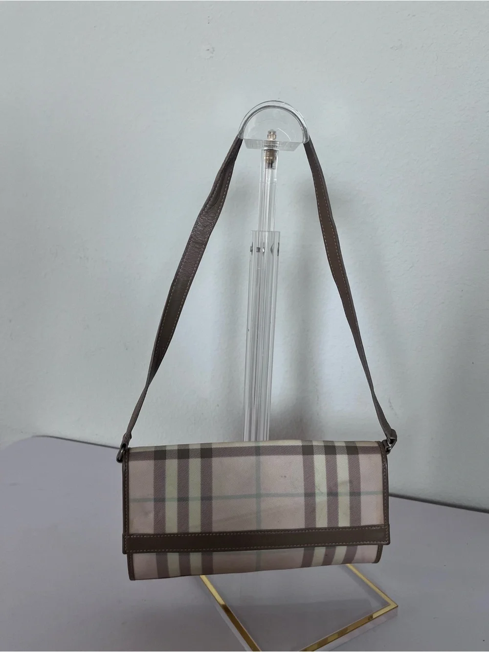 BURBERRY NOVA CHECK CLUTCH/SHOULDER BAG.
